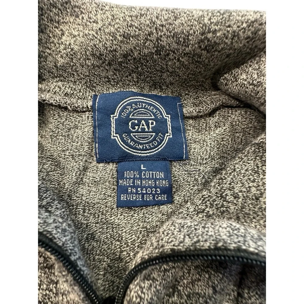 Gap Shirt Mens Large Gray Fleece Quarter Zip Pullover Streetwear Casual EUC‎